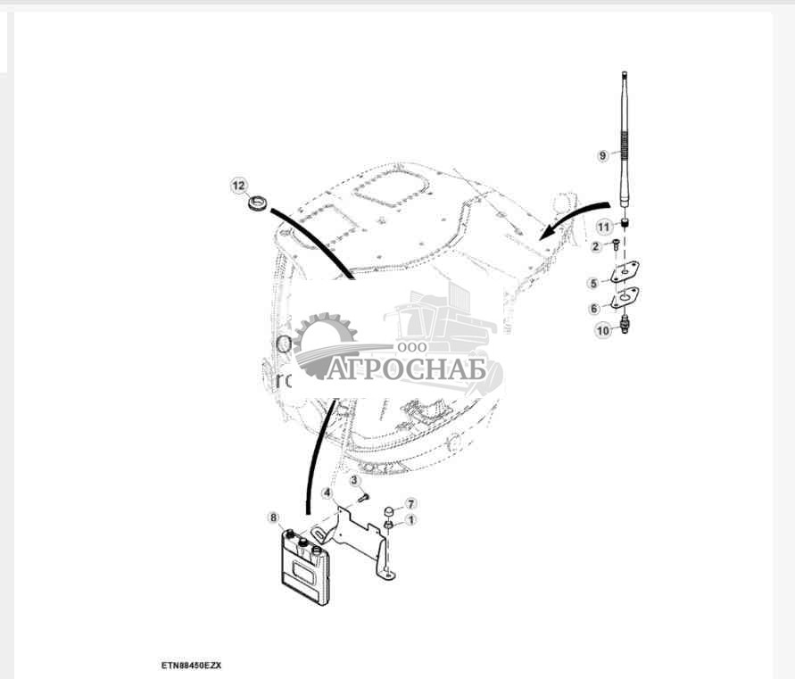 Антенна, радиомодуль машины, малая мощность 